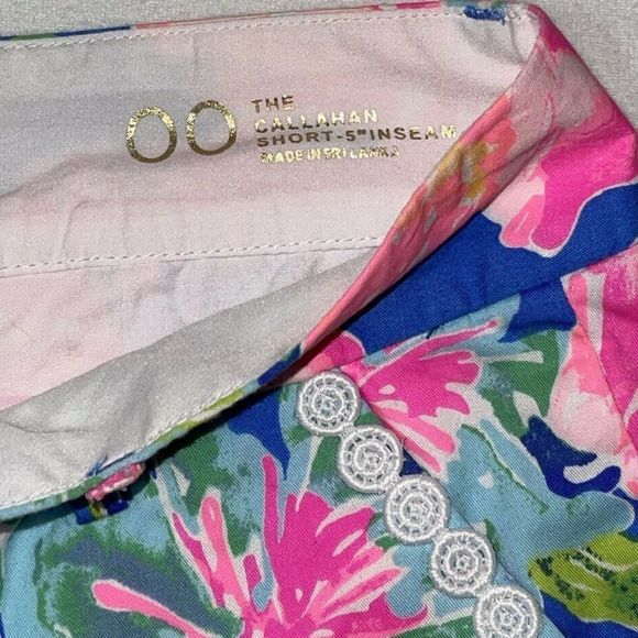 Lilly Pulitzer Callahan Short Pink Floral It's Always Summer Somewhere Size 00 - Picture 8 of 11
